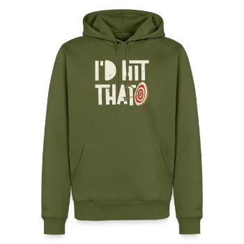 Archery Bow Archer Vintage I'd Hit - Sweat à capuche Premium bio Homme - kaki - Devant - Nico (187cm)