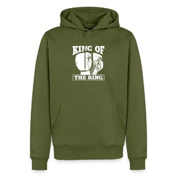 King Of The Ring, Boxer - Männer Premium Bio Hoodie - Khaki - Vorne - Nico (187cm)