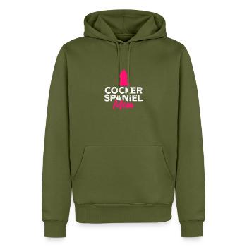 Cocker épagneul maman - Sweat à capuche Premium bio Homme - kaki - Devant - Nico (187cm)
