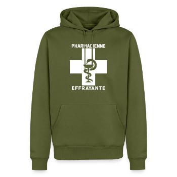 Tshirt femme Pharmacienne effrayante - Sweat à capuche Premium bio Homme - kaki - Devant - Nico (187cm)