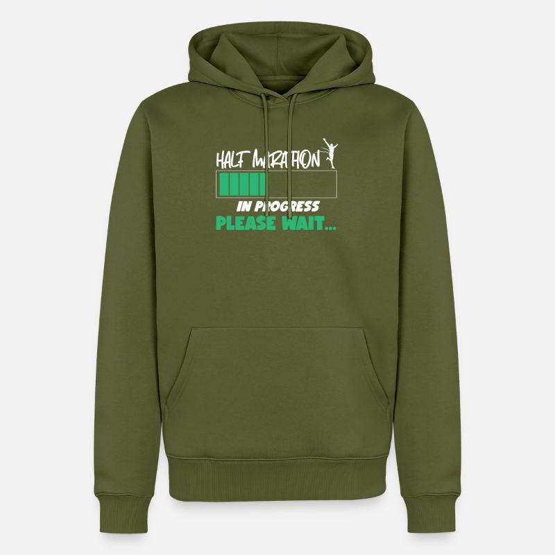 Running Runner Half Marathon Half - Männer Premium Bio Hoodie - Khaki