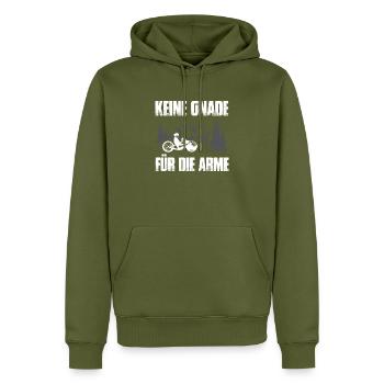 Keine Gnade Für Die Arme Handbike Handfahrrad - Männer Premium Bio Hoodie - Khaki - Vorne - Nico (187cm)