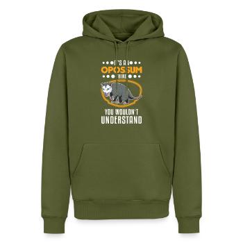 Opossum Ding Possum Pouch Rat - Sweat à capuche Premium bio Homme - kaki - Devant - Nico (187cm)