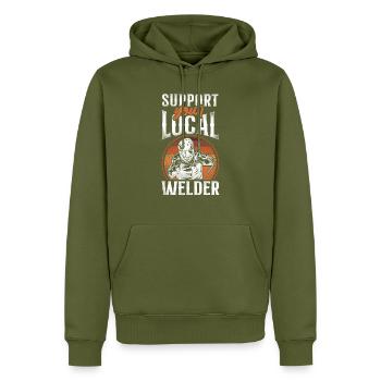 Welder Welding Vintage Retro - Männer Premium Bio Hoodie - Khaki - Vorne - Nico (187cm)