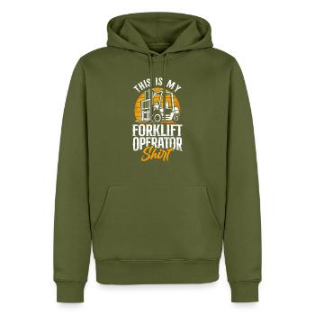 Certified Forklift Truck Operator - Männer Premium Bio Hoodie - Khaki - Vorne - Nico (187cm)