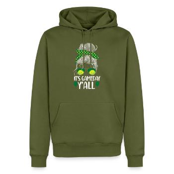Pickleball Cute Girl Ladies - Männer Premium Bio Hoodie - Khaki - Vorne - Nico (187cm)