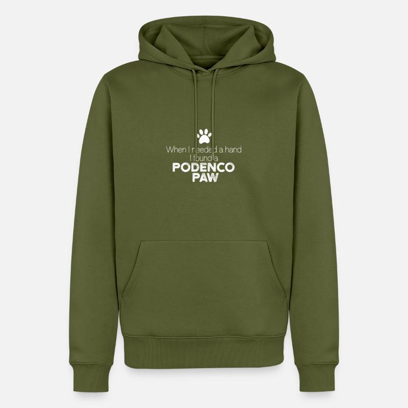 Main Podenco Patte - Sweat à capuche Premium bio Homme - kaki