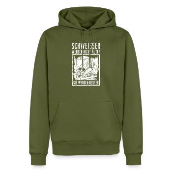 Schmied Metallbauer Geburtstag Schlosser - Männer Premium Bio Hoodie - Khaki - Vorne - Nico (187cm)