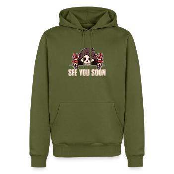 Grim Reaper See You Angel of Death Halloween Fare - Men’s Premium Organic Hoodie - khaki - Front - Nico (187cm)