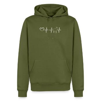 Goat Heartline Heart Goat Farmer Goat Heartbeat Go - Men’s Premium Organic Hoodie - khaki - Front - Nico (187cm)
