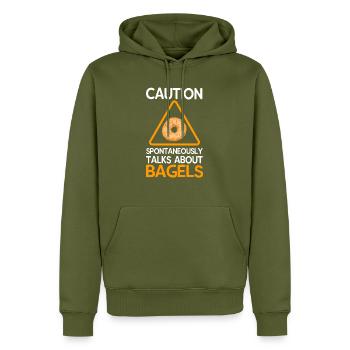 Bagel Bagels Geschenk - Männer Premium Bio Hoodie - Khaki - Vorne - Nico (187cm)