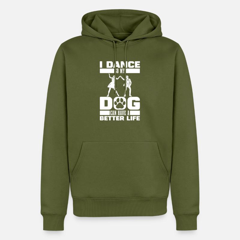 Chien professeur de danse - Sweat à capuche Premium bio Homme - kaki