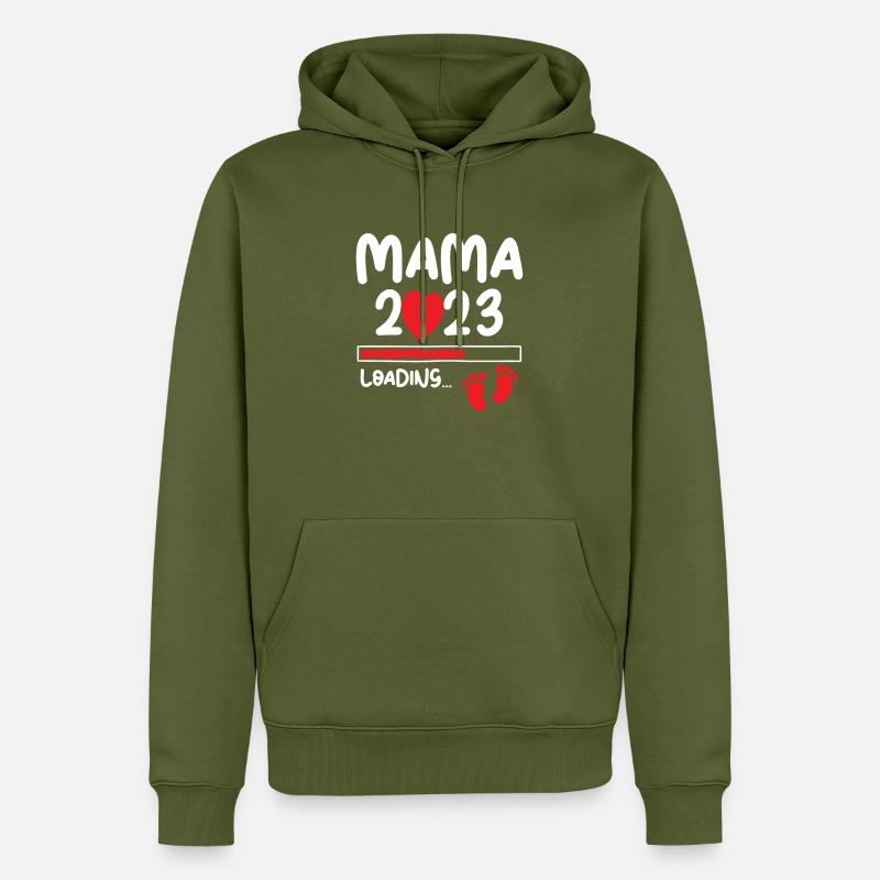 Mama Loading 2023 (Garantie du prix le plus bas) - Sweat à capuche Premium bio Homme - kaki