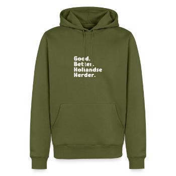Hollandse Herder - Men’s Premium Organic Hoodie - khaki - Front - Nico (187cm)