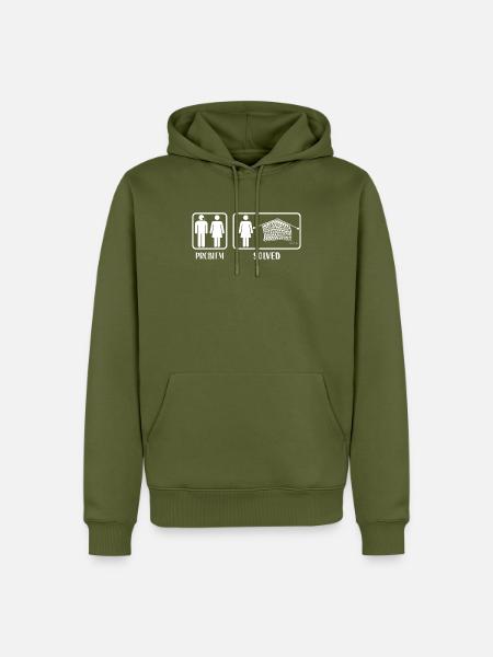 Knitting Knitter Problem Solved - Männer Premium Bio Hoodie - Khaki