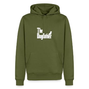 Le Dogfather Münsterländer - Sweat à capuche Premium bio Homme - kaki - Devant - Nico (187cm)