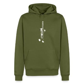 Trombone Instrument Funny Trombone - Men’s Premium Organic Hoodie - khaki - Front - Nico (187cm)