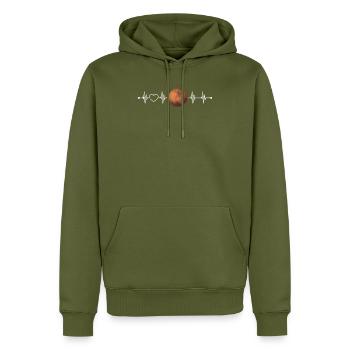 Mars - Sweat à capuche Premium bio Homme - kaki - Devant - Nico (187cm)