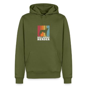Hollandse Herder - Men’s Premium Organic Hoodie - khaki - Front - Nico (187cm)