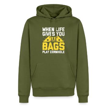 Cornhole Spieler Cornhole Sport Lustig Cornhole Be - Männer Premium Bio Hoodie - Khaki - Vorne - Nico (187cm)