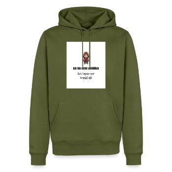 Ich bin nicht unhöflich – Anti-Smalltalk Shirt - Männer Premium Bio Hoodie - Khaki - Vorne - Nico (187cm)