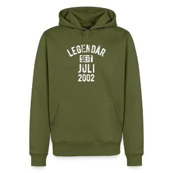 20. Geburtstag Geschenk 20 Jahre Legendär seit Jul - Männer Premium Bio Hoodie - Khaki - Vorne - Nico (187cm)