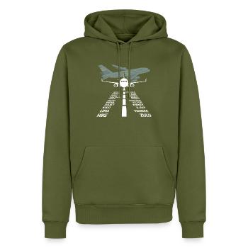 Pilote d’avion volant Cadeau d’aéroport - Sweat à capuche Premium bio Homme - kaki - Devant - Nico (187cm)
