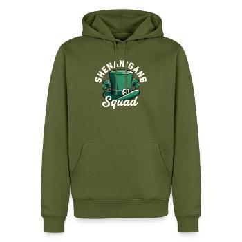 Shenanigans Squad Leprechaun-Hut - Männer Premium Bio Hoodie - Khaki - Vorne - Nico (187cm)