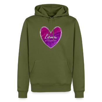 Lehrerin mit großem Herz - Männer Premium Bio Hoodie - Khaki - Vorne - Nico (187cm)
