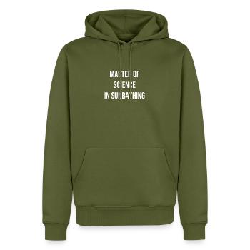 Tanned academic - Men’s Premium Organic Hoodie - khaki - Front - Nico (187cm)