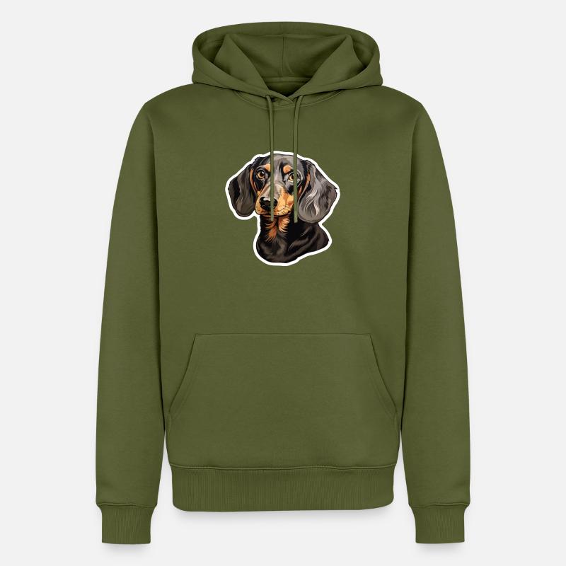 Teckel ou teckel - Sweat à capuche Premium bio Homme - kaki