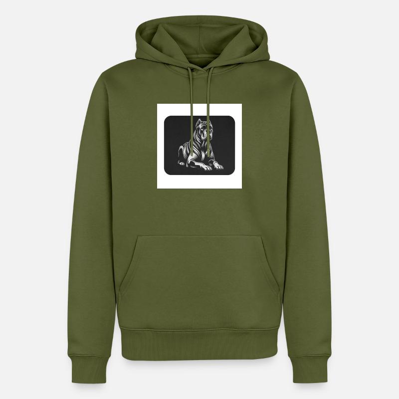 Canecorso - Sweat à capuche Premium bio Homme - kaki