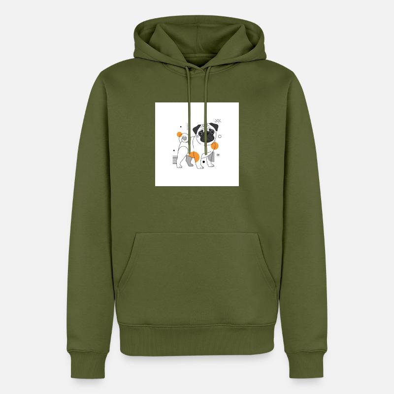 Mops Design - Männer Premium Bio Hoodie - Khaki