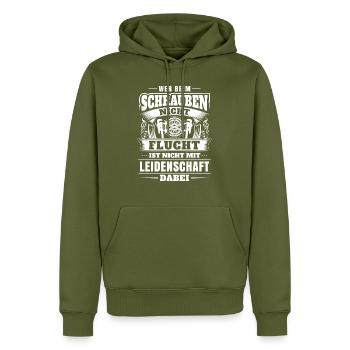 Schrauben Leidenschaft - Männer Premium Bio Hoodie - Khaki - Vorne - Nico (187cm)