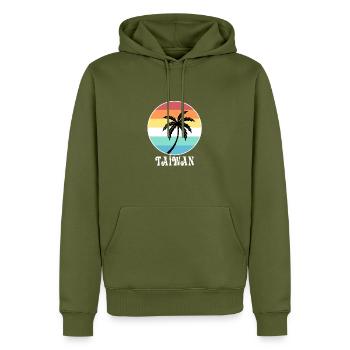 Taiwan - Männer Premium Bio Hoodie - Khaki - Vorne - Nico (187cm)