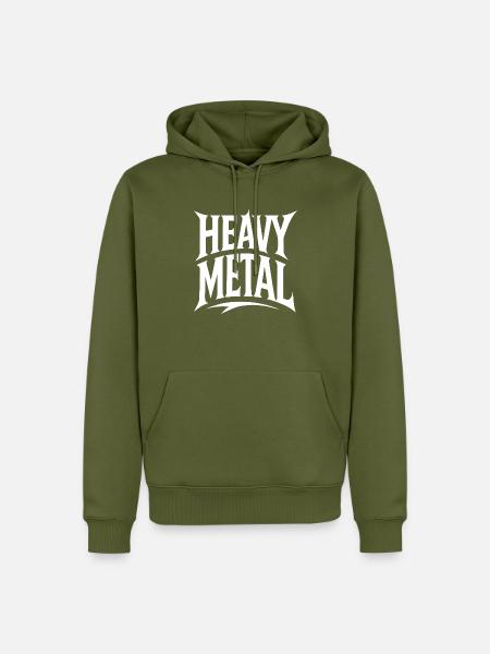 Heavy-Metal-Logo - Männer Premium Bio Hoodie - Khaki