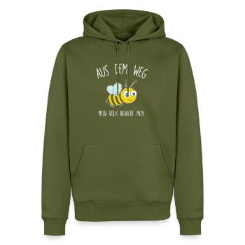 Aus Dem Weg Mein Volk Braucht Mich Imker - Männer Premium Bio Hoodie - Khaki - Vorne - Nico (187cm)