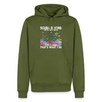 Diving Diver Marine Biologist Marine Biology Ocean - Men’s Premium Organic Hoodie - khaki - Front - Nico (187cm)