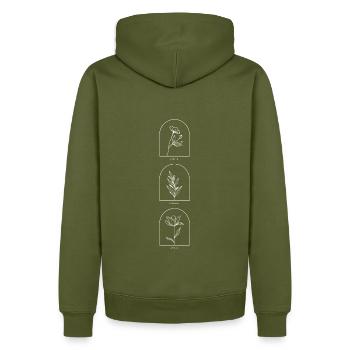 Verita/Fiducia/Amore - Männer Premium Bio Hoodie - Khaki - Hinten - Nico (187cm)