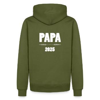 PAPA 2025 - Männer Premium Bio Hoodie - Khaki - Hinten - Nico (187cm)