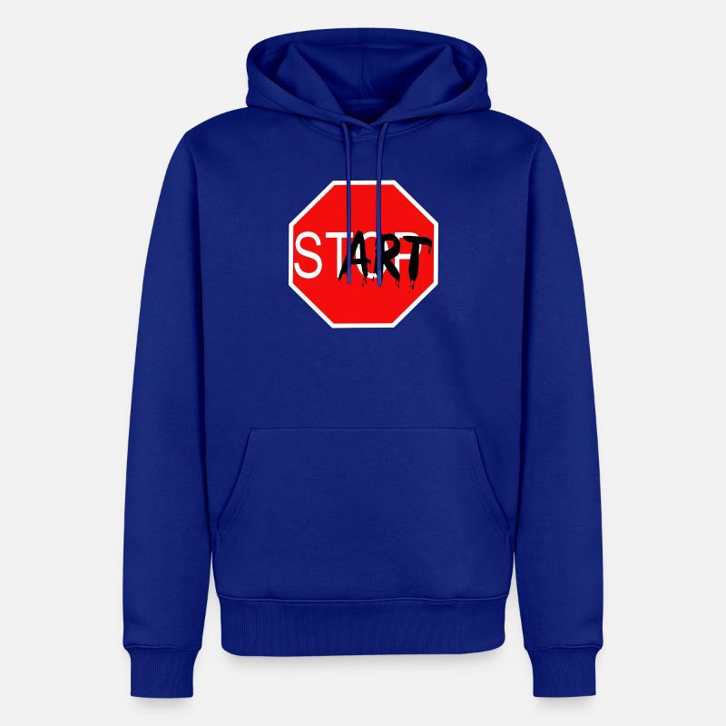 Panneau de démarrage Graffiti Panneau d’arrêt - Sweat à capuche Premium bio Homme - bleu roi