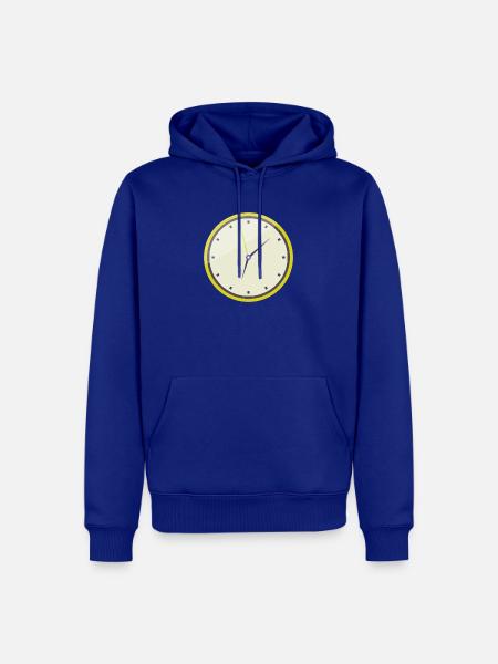 Uhr - Männer Premium Bio Hoodie - Royalblau