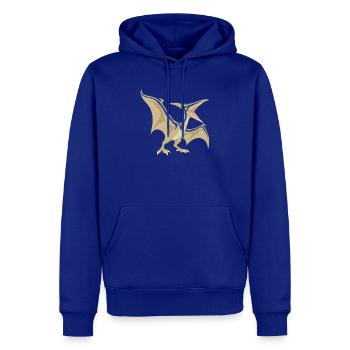 Blau gestreifter Flugsaurier im Vintage-Stil - Männer Premium Bio Hoodie - Royalblau - Vorne - Nico (187cm)