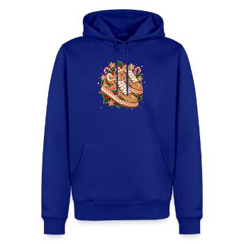 Weihnachtliche Lebkuchen-Sneaker mit Zuckerstangen - Männer Premium Bio Hoodie - Royalblau - Vorne - Nico (187cm)