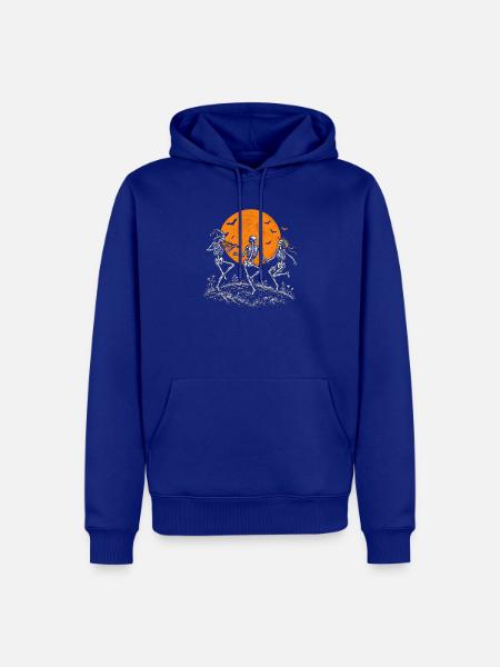 Tanzende Skelette im Mondschein - Männer Premium Bio Hoodie - Royalblau
