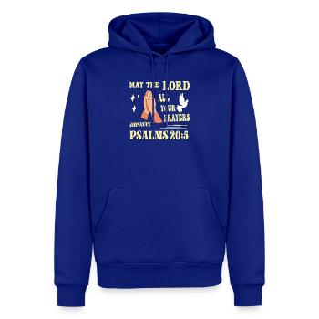 Psalm 20:5 May the Lord... - Men’s Premium Organic Hoodie - royal blue - Front - Nico (187cm)