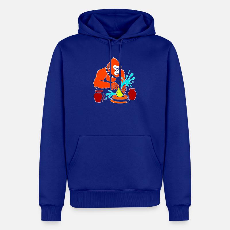 Gorilla Pottery Splash Studio - Männer Premium Bio Hoodie - Royalblau