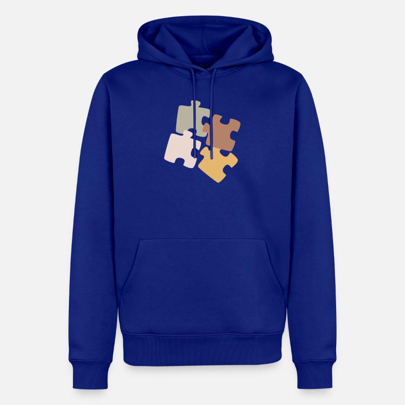 Puzzle Patchwork Vielfalt - Männer Premium Bio Hoodie - Royalblau