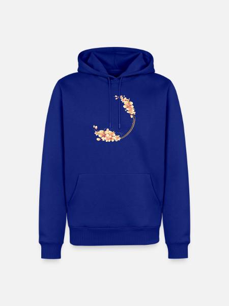 Pfirsichblüten Kranz im samtig-weichen Pfirsichton - Männer Premium Bio Hoodie - Royalblau