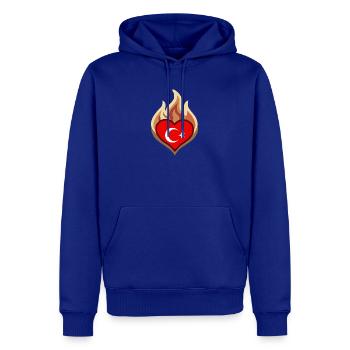 Flammenherz Türkei Flagge - Männer Premium Bio Hoodie - Royalblau - Vorne - Nico (187cm)